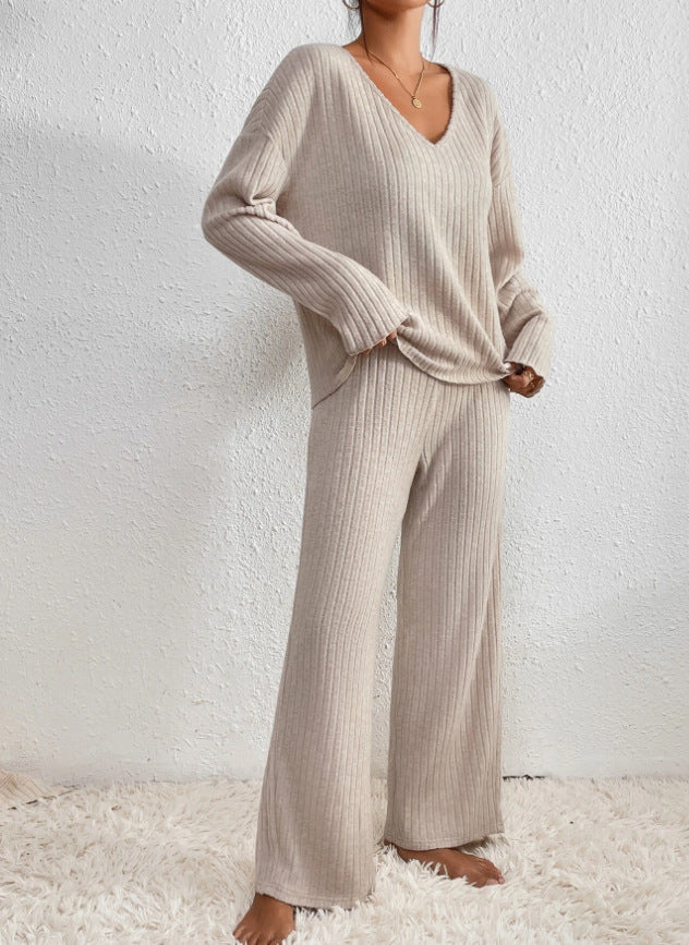Ribbed V-Neck Sweater for Women