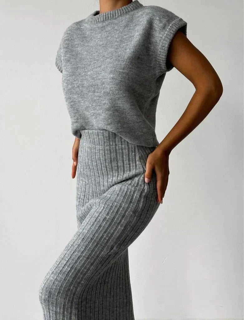 Sleeveless Ribbed Knit Top for Women