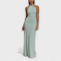 Cleo - Slinky Halter Maxi Dress