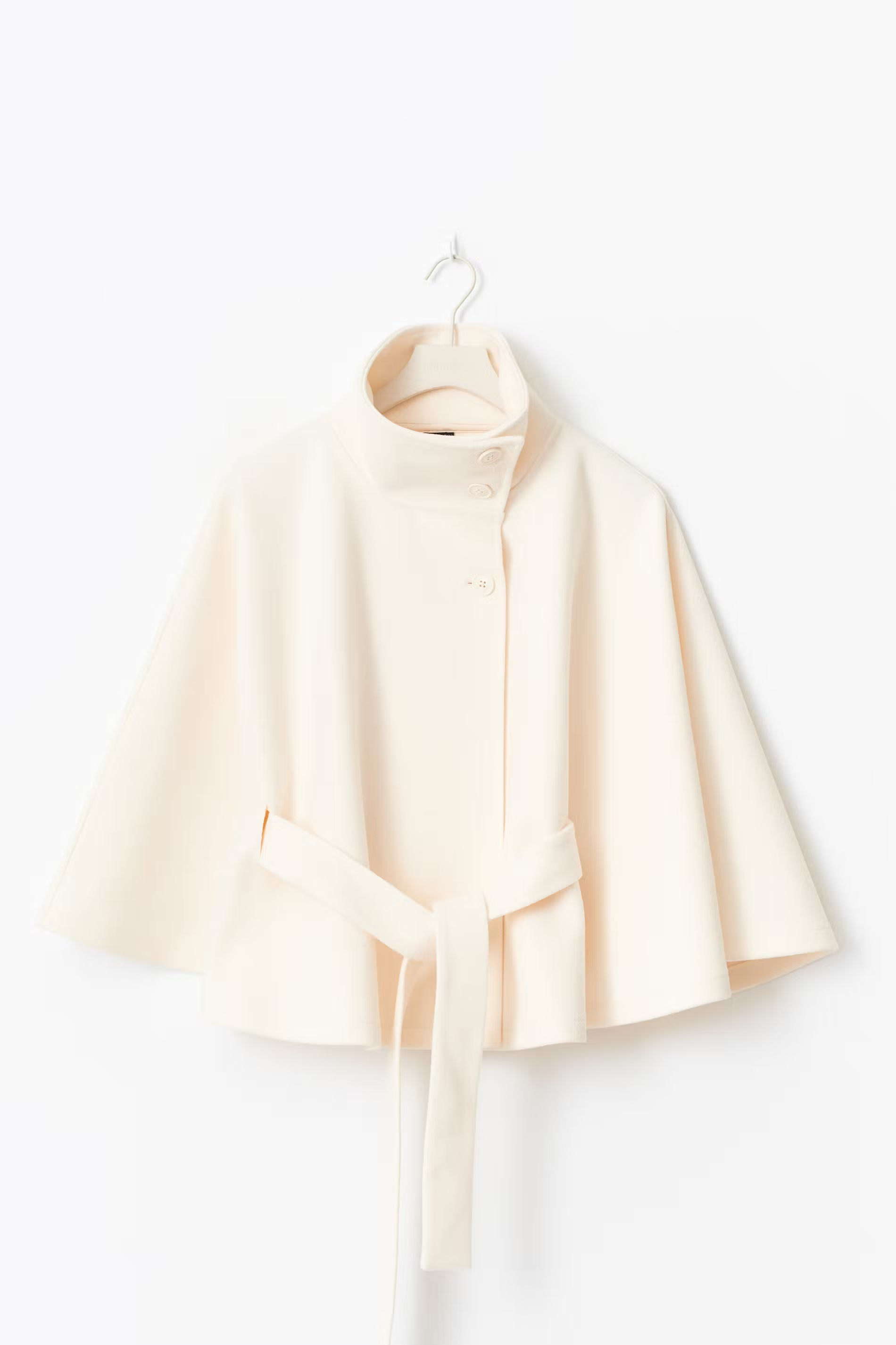 Belted Funnel Neck Jacket for Women
