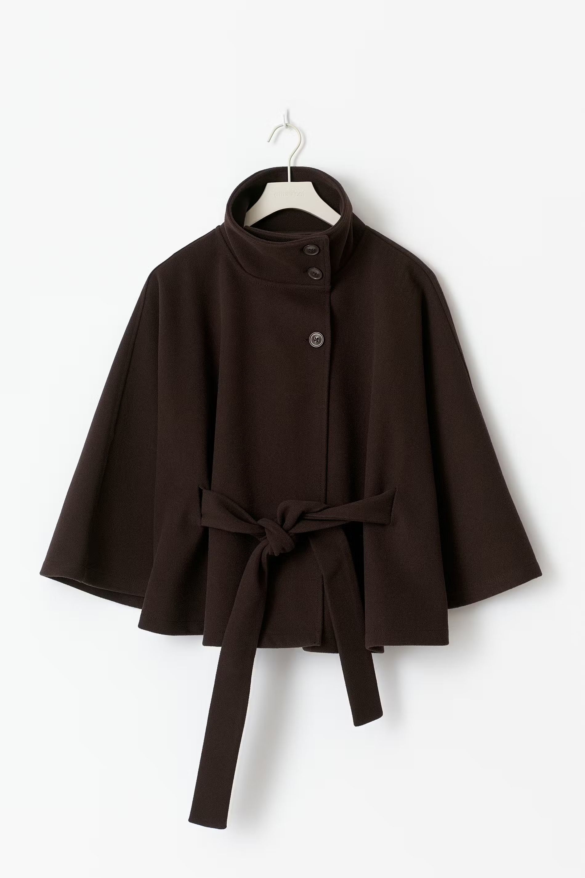 Belted Funnel Neck Jacket for Women