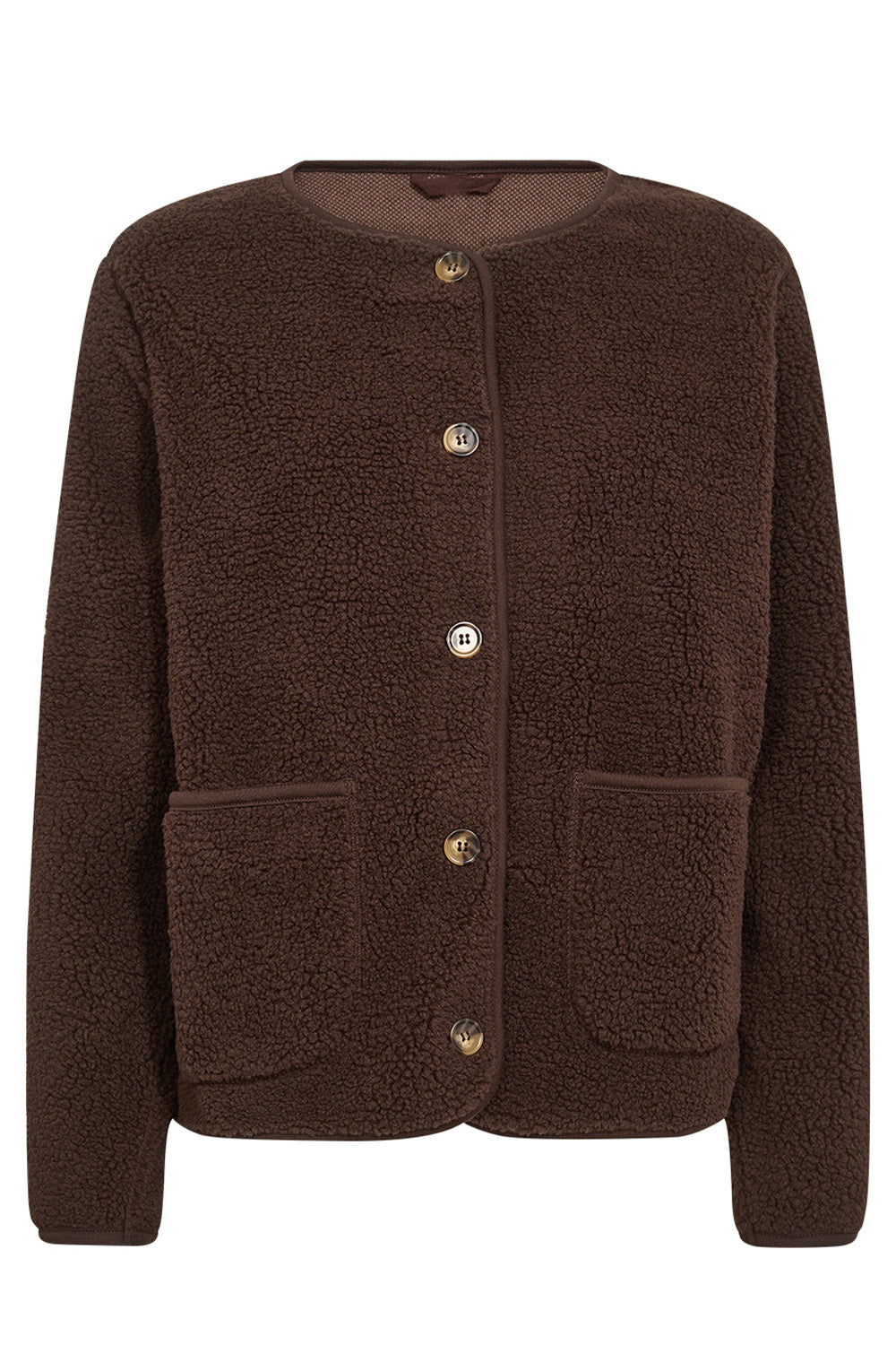 Sherpa Collarless Jacket for Women