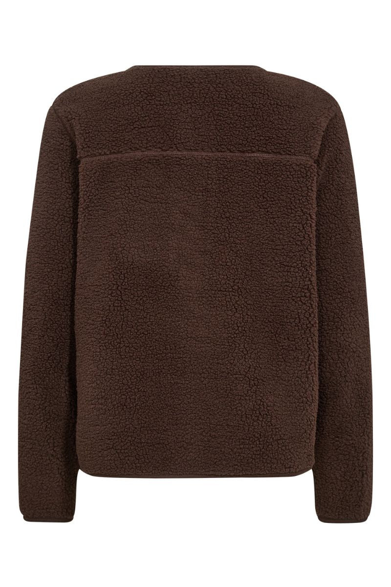 Sherpa Collarless Jacket for Women