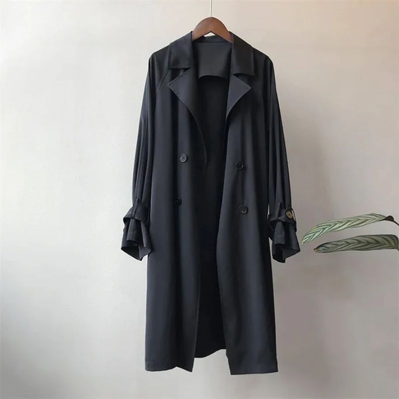 Women’s Lightweight Trench Coat – Fine-Woven Breathable Long Jacket