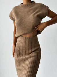Sleeveless Ribbed Knit Top for Women