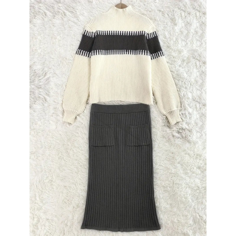 Women’s Ribbed Knit Lounge Set – Soft Stretch Viscose Blend Two-Piece Outfit