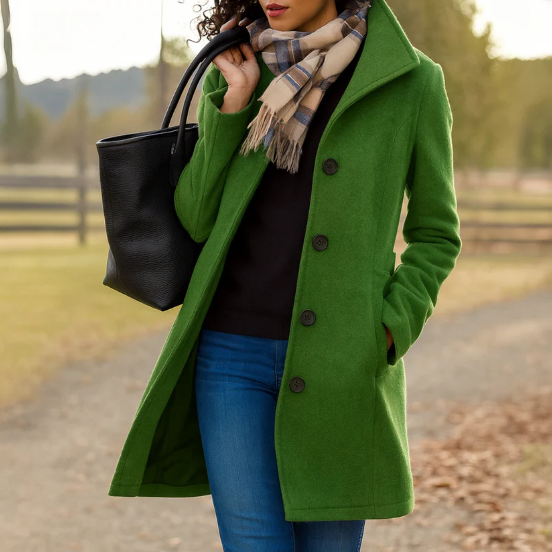Notched Lapel Coat for Women