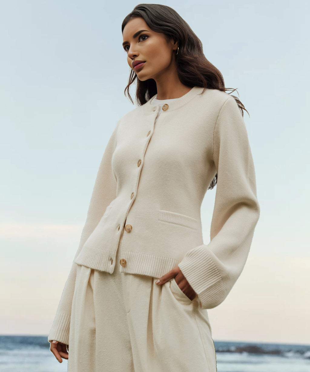 Button-Front Cardigan Sweater for Women