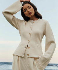 Button-Front Cardigan Sweater for Women