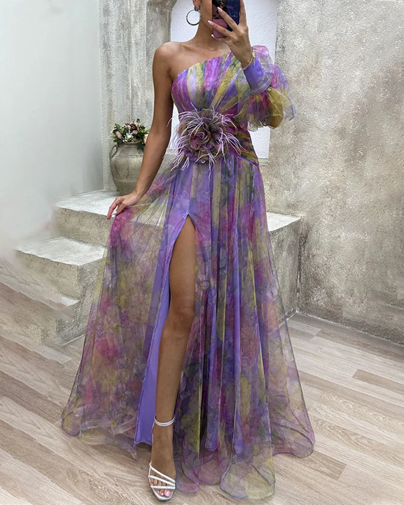 Eunice Women's Evening Long Dress - Elegant maxi dress in lightweight material for summer