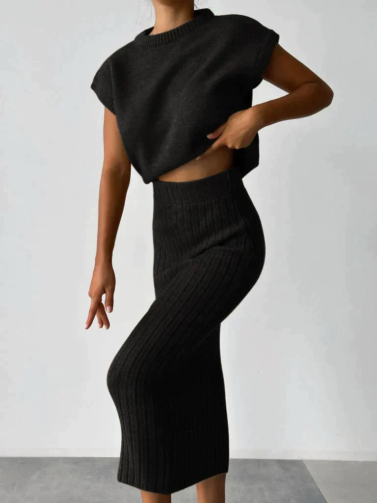 Sleeveless Ribbed Knit Top for Women