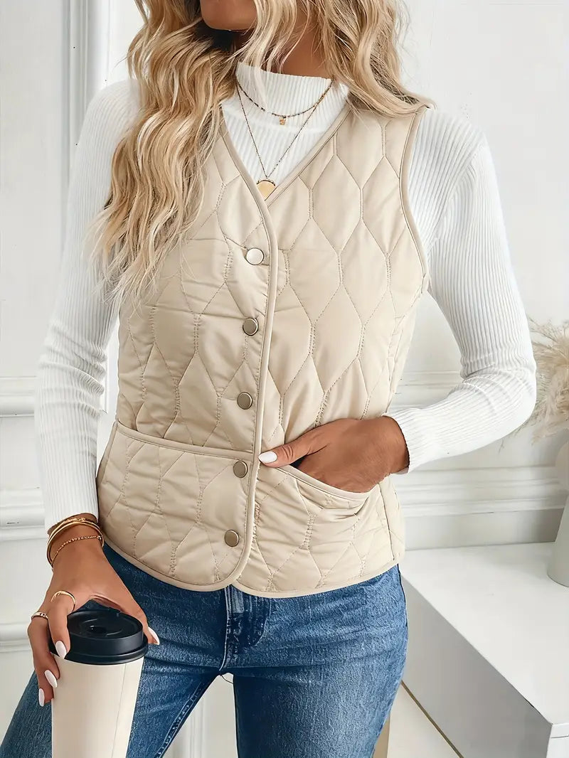 Women’s Reversible Quilted Vest – Sherpa Lined Lightweight Gilet