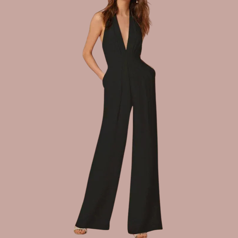 Verana | Stylish Sleeveless Women's Jumpsuit | Wide Legs And Deep V-Neck