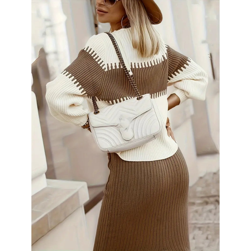 Women’s Ribbed Knit Lounge Set – Soft Stretch Viscose Blend Two-Piece Outfit