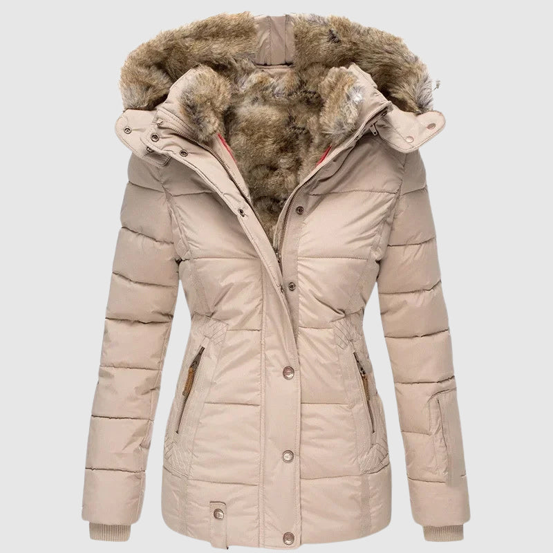 Women’s Faux Fur Lined Winter Parka – Warm Hooded Puffer Jacket