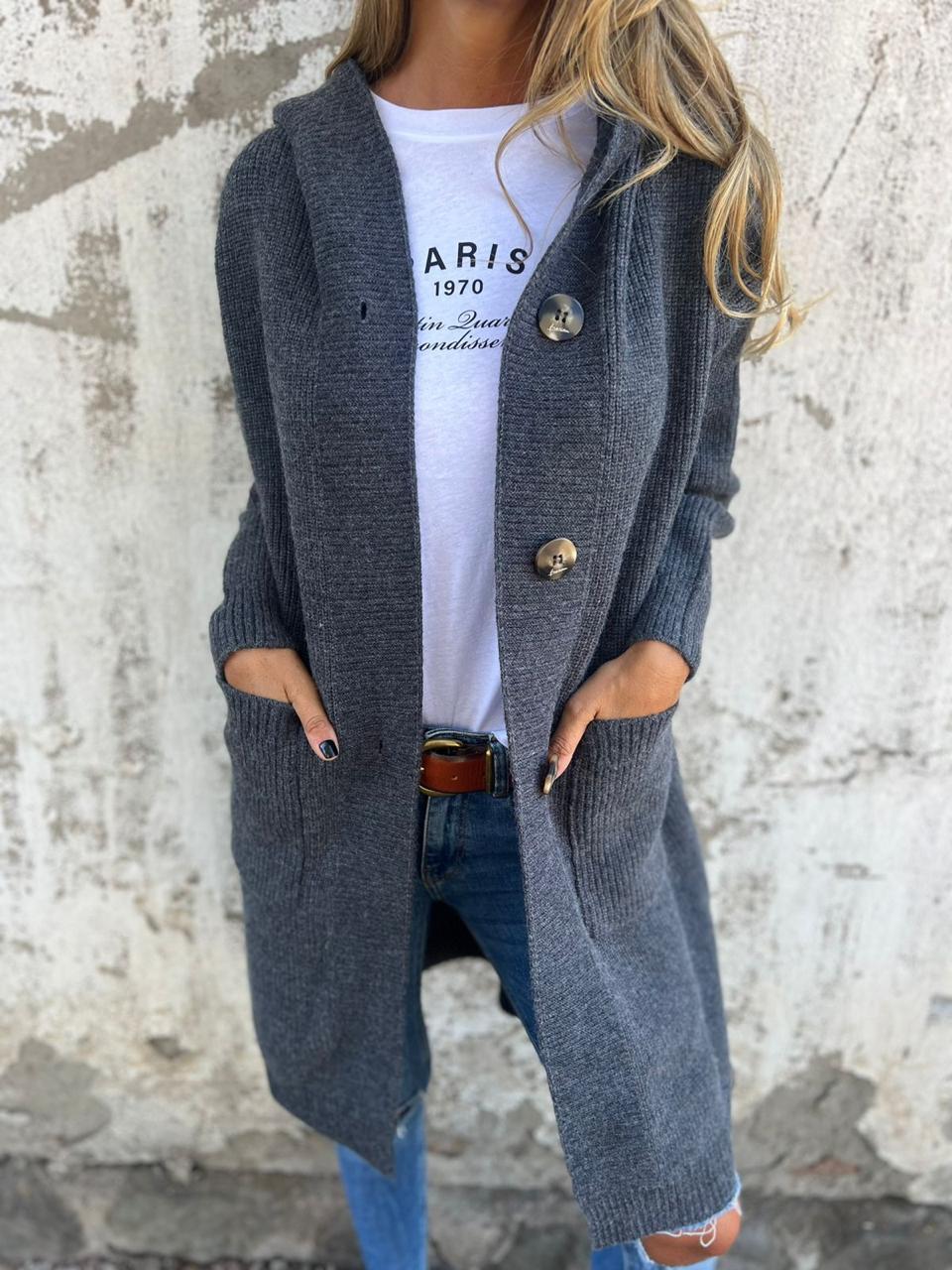 Arie | Women’s Oversized Cable Knit Button Cardigan
