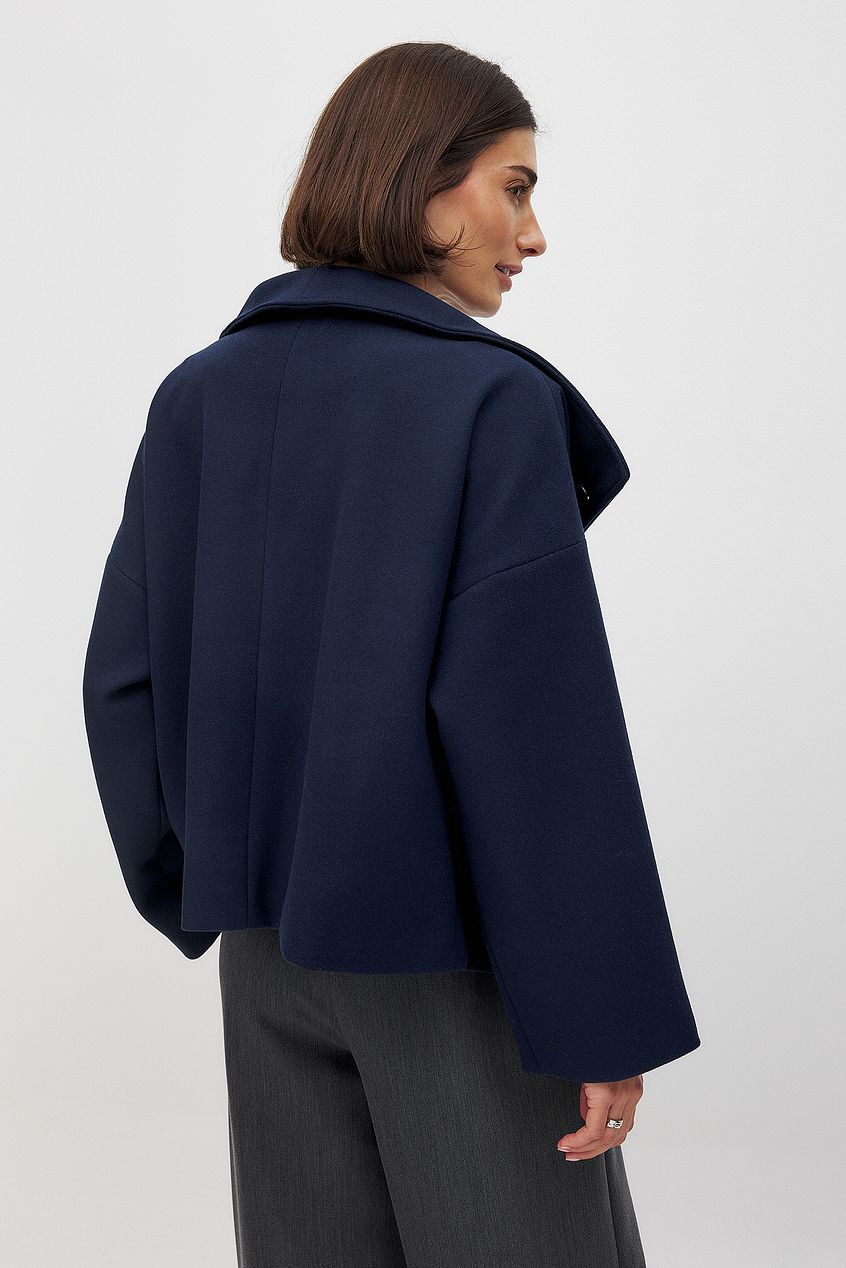 Women’s Double-Breasted Casual Coat – Tailored Long Coat with High Collar
