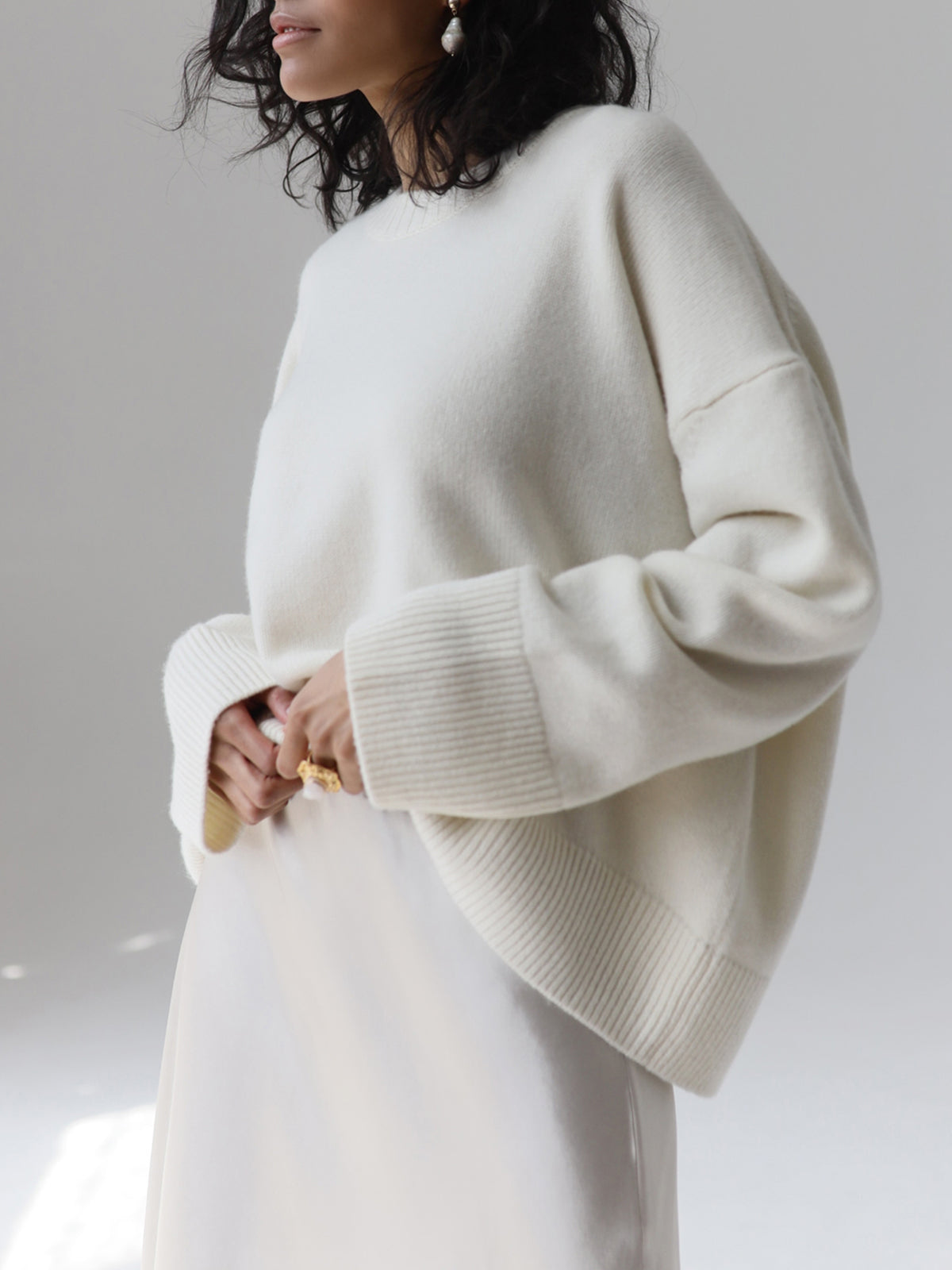Women’s Oversized Knitted Sweater – Soft Pastel Pink Comfort-Fit Pullover