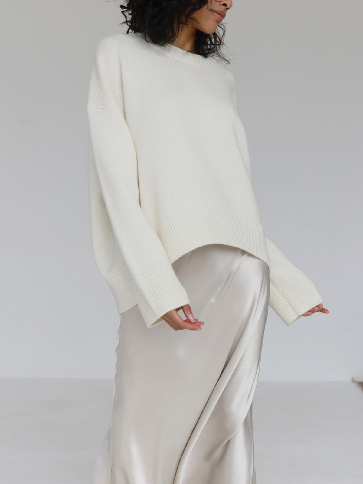 Women’s Oversized Knitted Sweater – Soft Pastel Pink Comfort-Fit Pullover