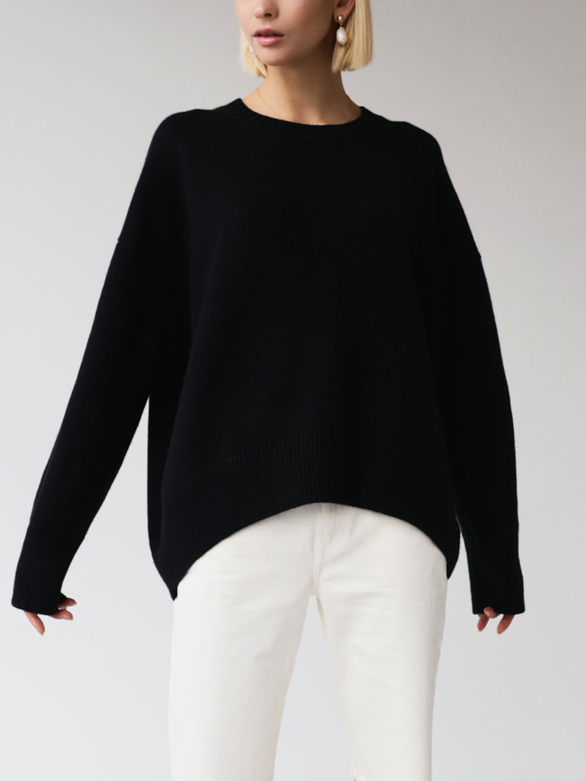 Women’s Oversized Knitted Sweater – Soft Pastel Pink Comfort-Fit Pullover
