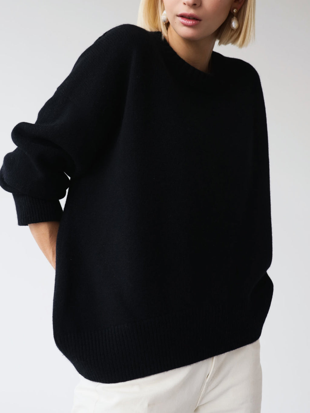 Women’s Oversized Knitted Sweater – Soft Pastel Pink Comfort-Fit Pullover