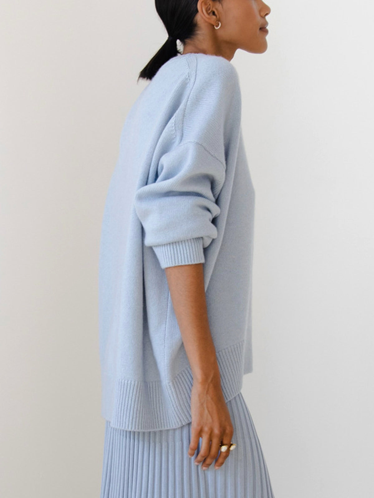 Women’s Oversized Knitted Sweater – Soft Pastel Pink Comfort-Fit Pullover