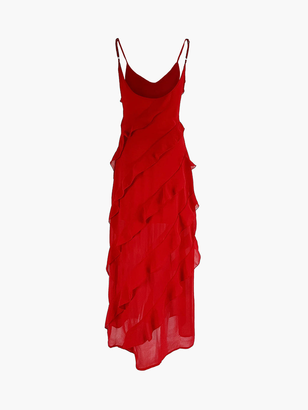 Maxi Dress with Ruffles & Open Back – Elegant, Light and Airy
