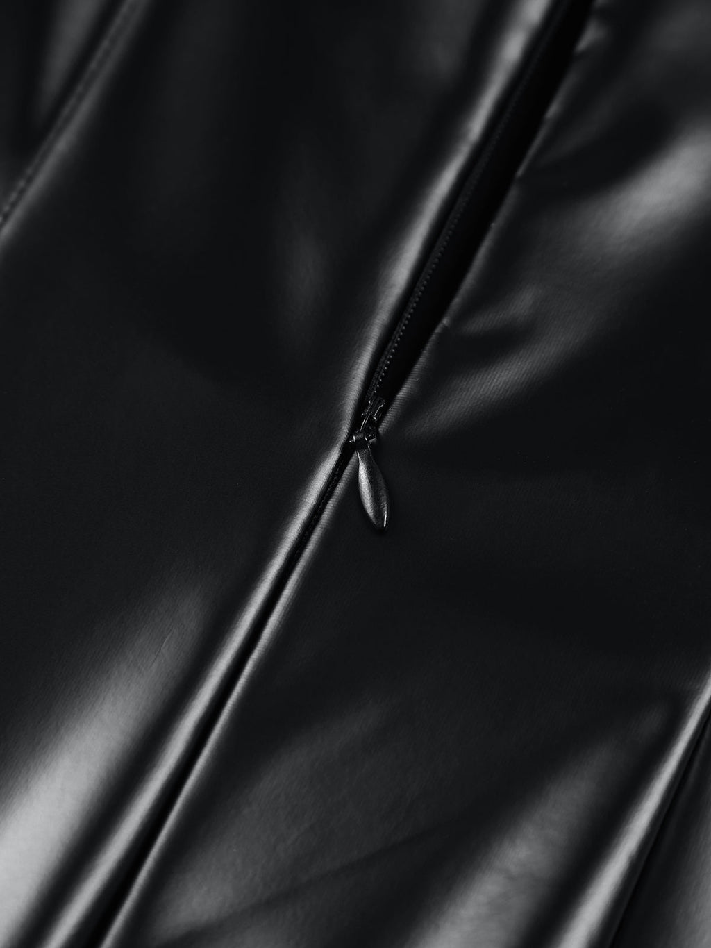Black Faux Leather Midi Dress – Sleek Square Neck Bodycon Elegance