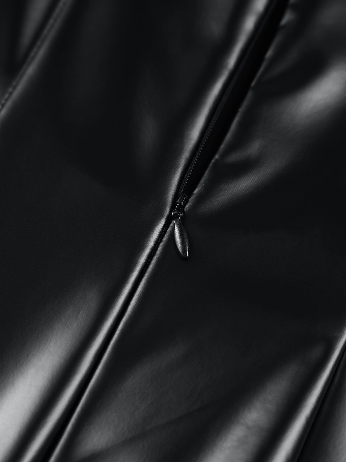 Black Faux Leather Midi Dress – Sleek Square Neck Bodycon Elegance