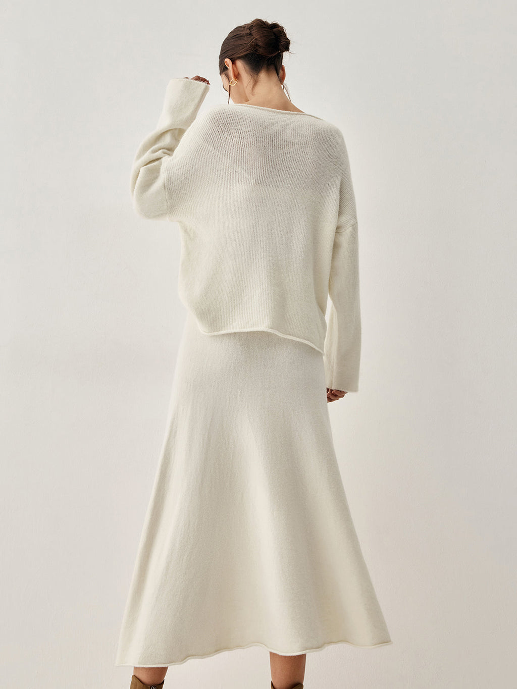 Oversized Sweater Two Piece Skirt Set – Chic Knit Co-Ord with Midi Skirt