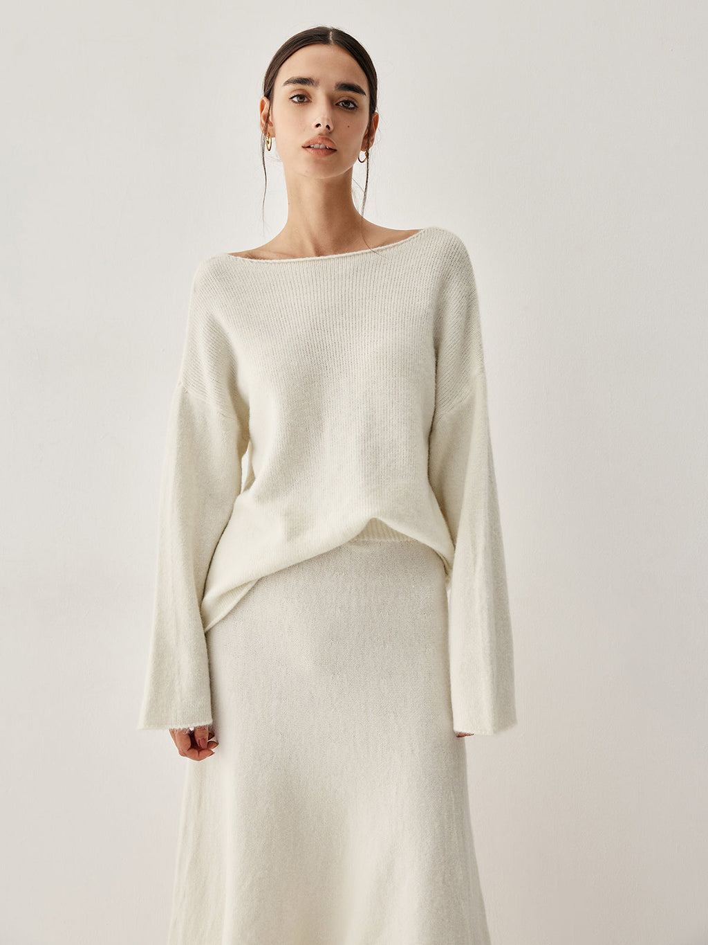 Oversized Sweater Two Piece Skirt Set – Chic Knit Co-Ord with Midi Skirt