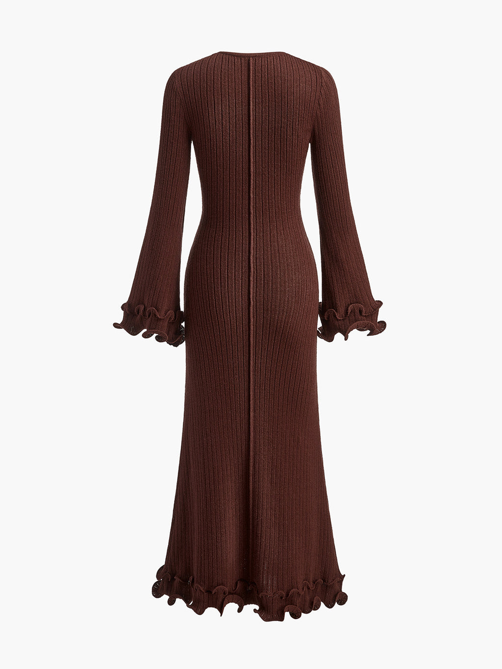 Eleganza Knitted Maxi Dress with Drawstring – Slim-Fit Women’s High-Stretch Dress