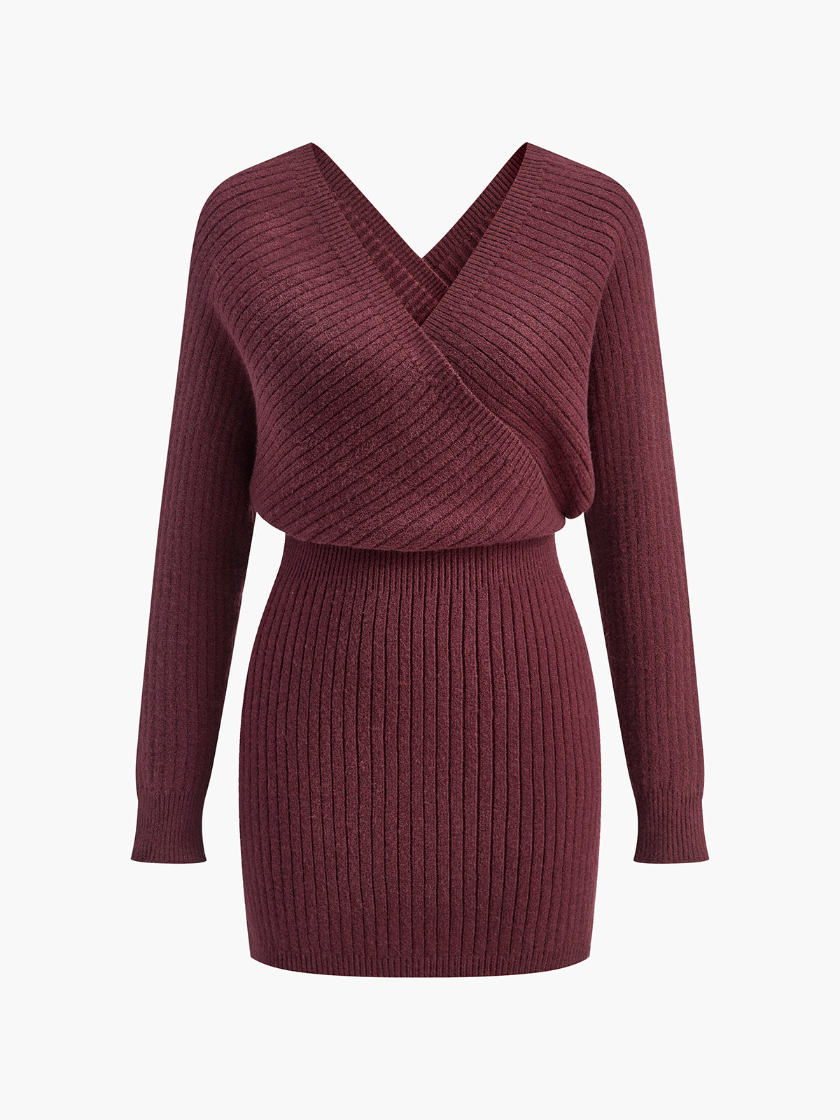 White Sweater Dress for Women – Crisscross Strap Slim-Fit Dress with Fitted Waist