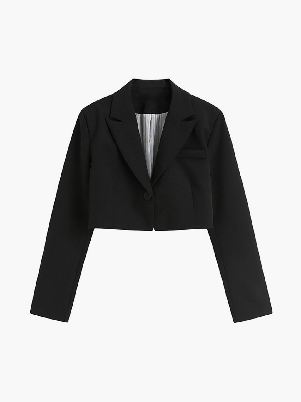 Chic Short Blazer with Long Sleeves in Woven Fabric
