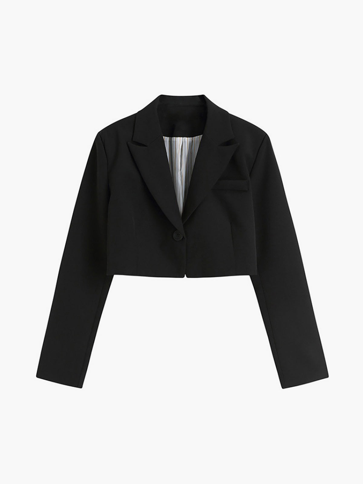 Chic Short Blazer with Long Sleeves in Woven Fabric