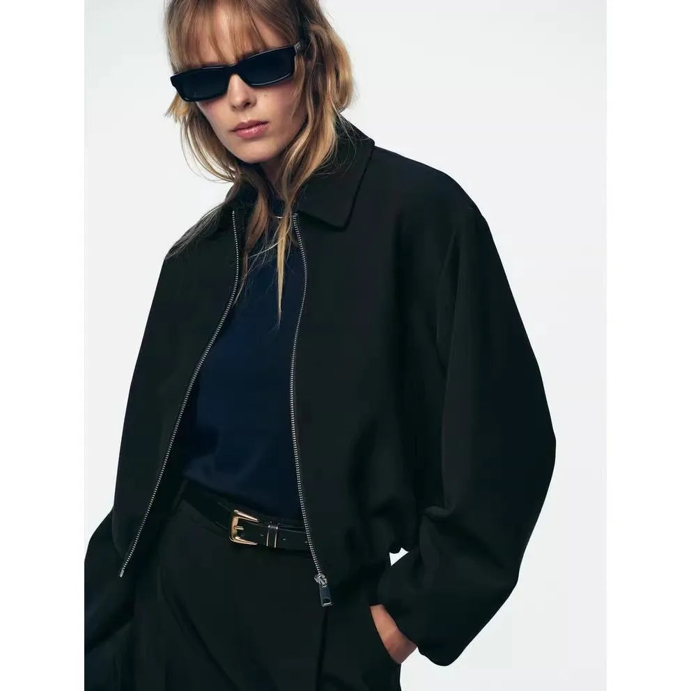 Women’s Zip Puffer Jacket – Lightweight Relaxed Fit Polyester Coat