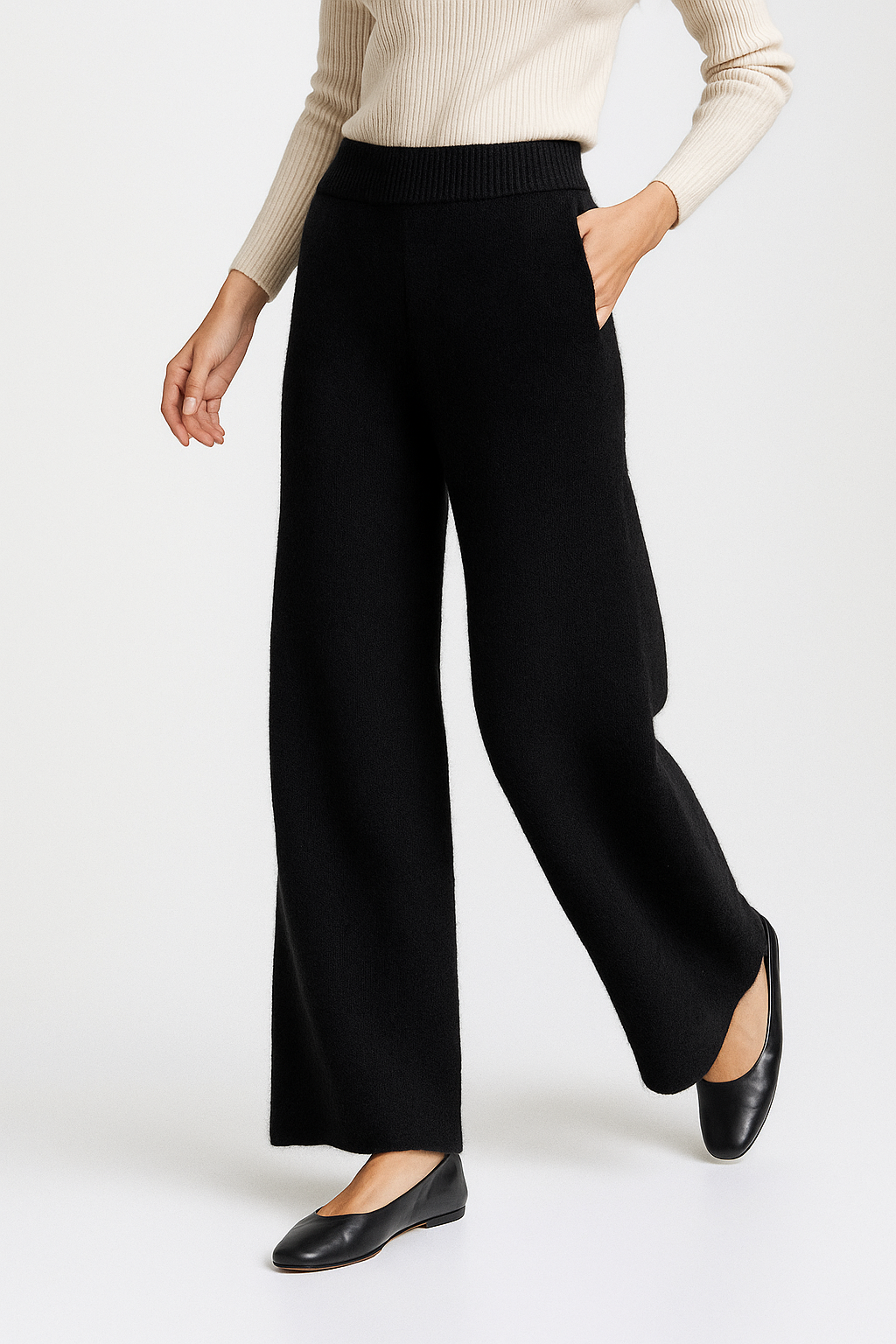 Women’s High-Waist Wide-Leg Knit Lounge Pants – Ultra-Soft Cozy Comfort