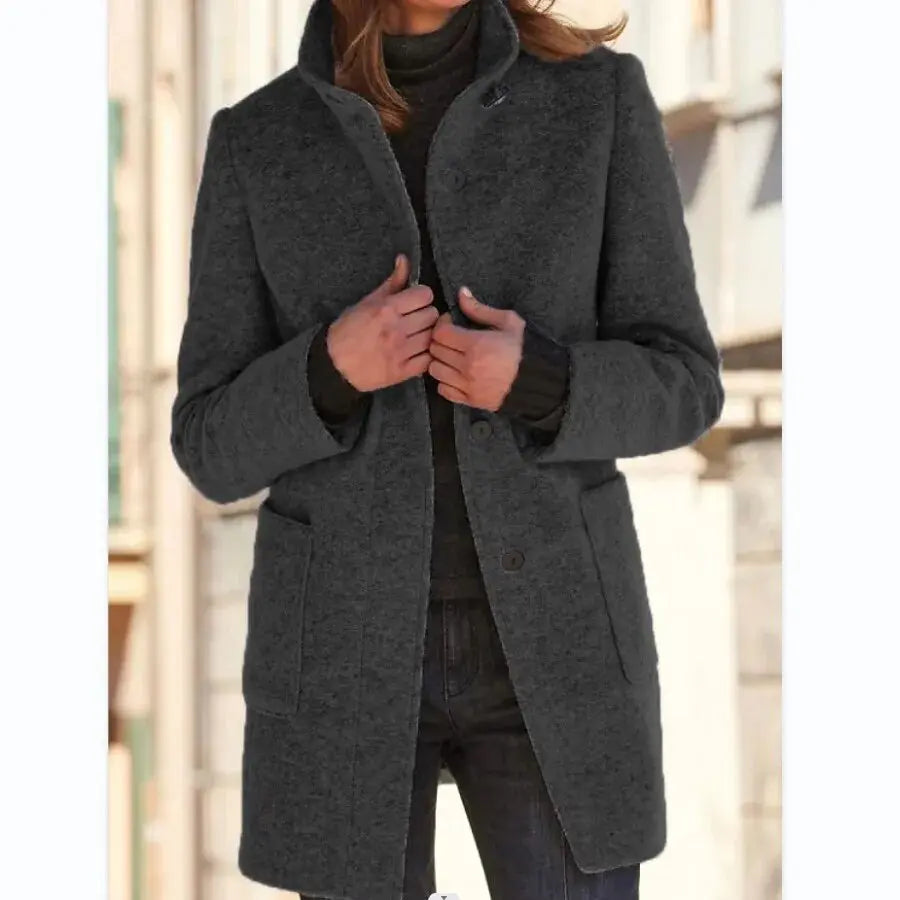 Carly | Women’s Wool Blend Coat – Simple Elegance for Every Day
