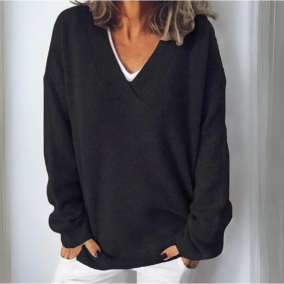 Ultra-Soft V-Neck Sweater for Women – Cozy Casual Knit Pullover