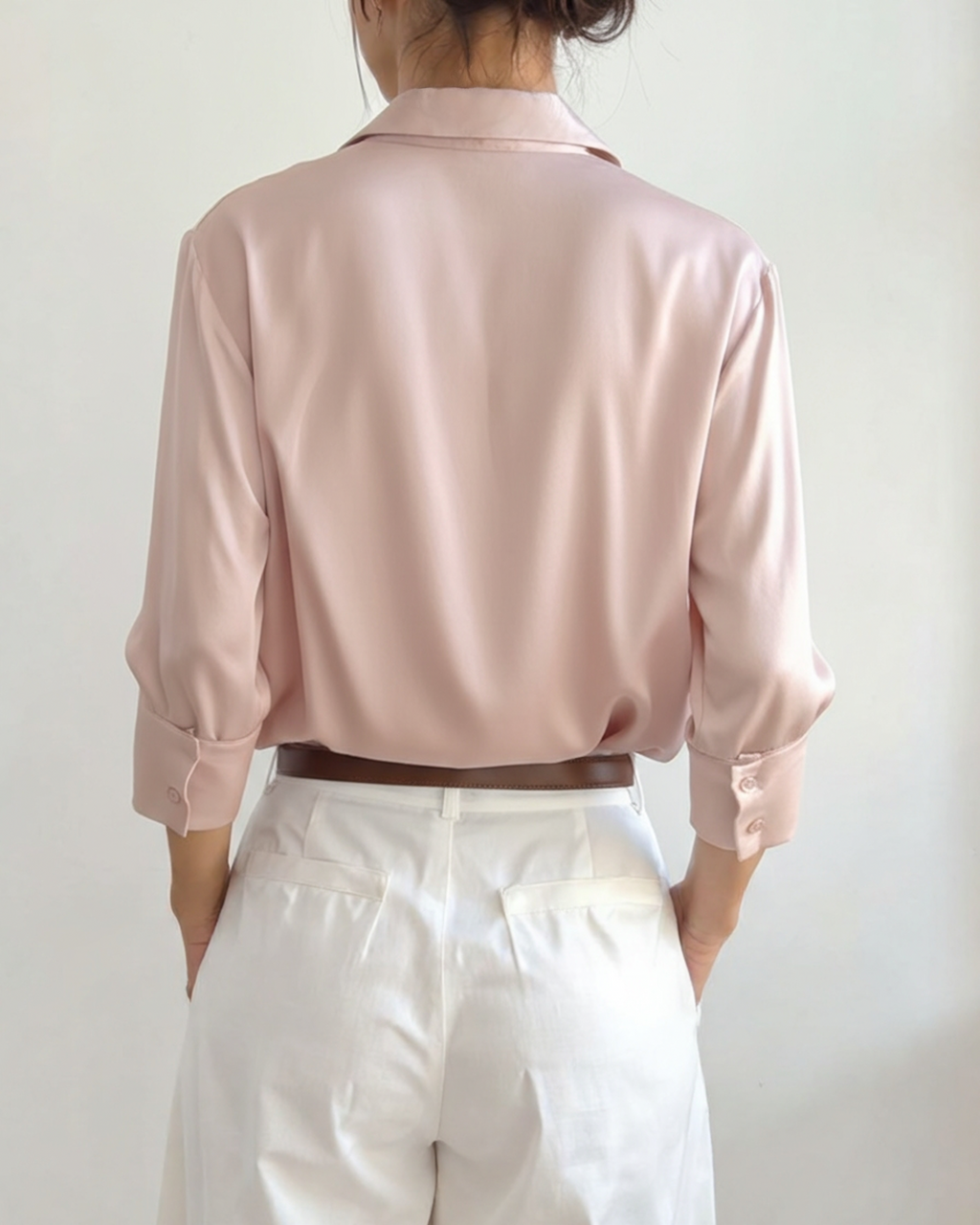 Women’s Satin Shirt – Classic Oversized Silky Button Down Blouse for Elegant Everyday Wear
