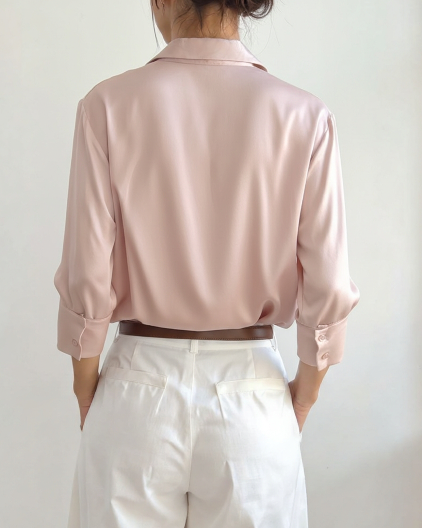 Women’s Satin Shirt – Classic Oversized Silky Button Down Blouse for Elegant Everyday Wear