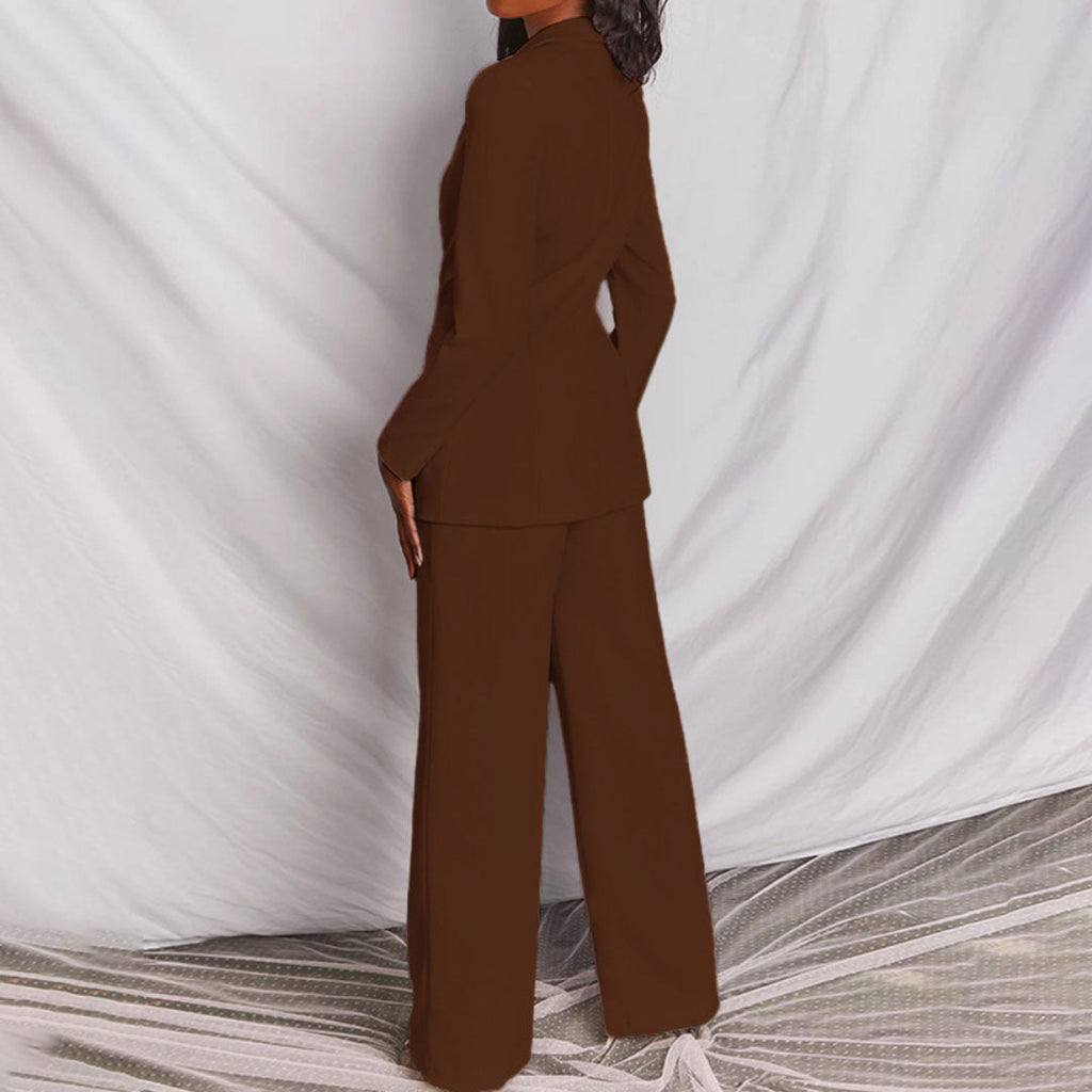 Women’s Tailored Business Suit Set – Blazer and Trousers (Polyester Stretch)