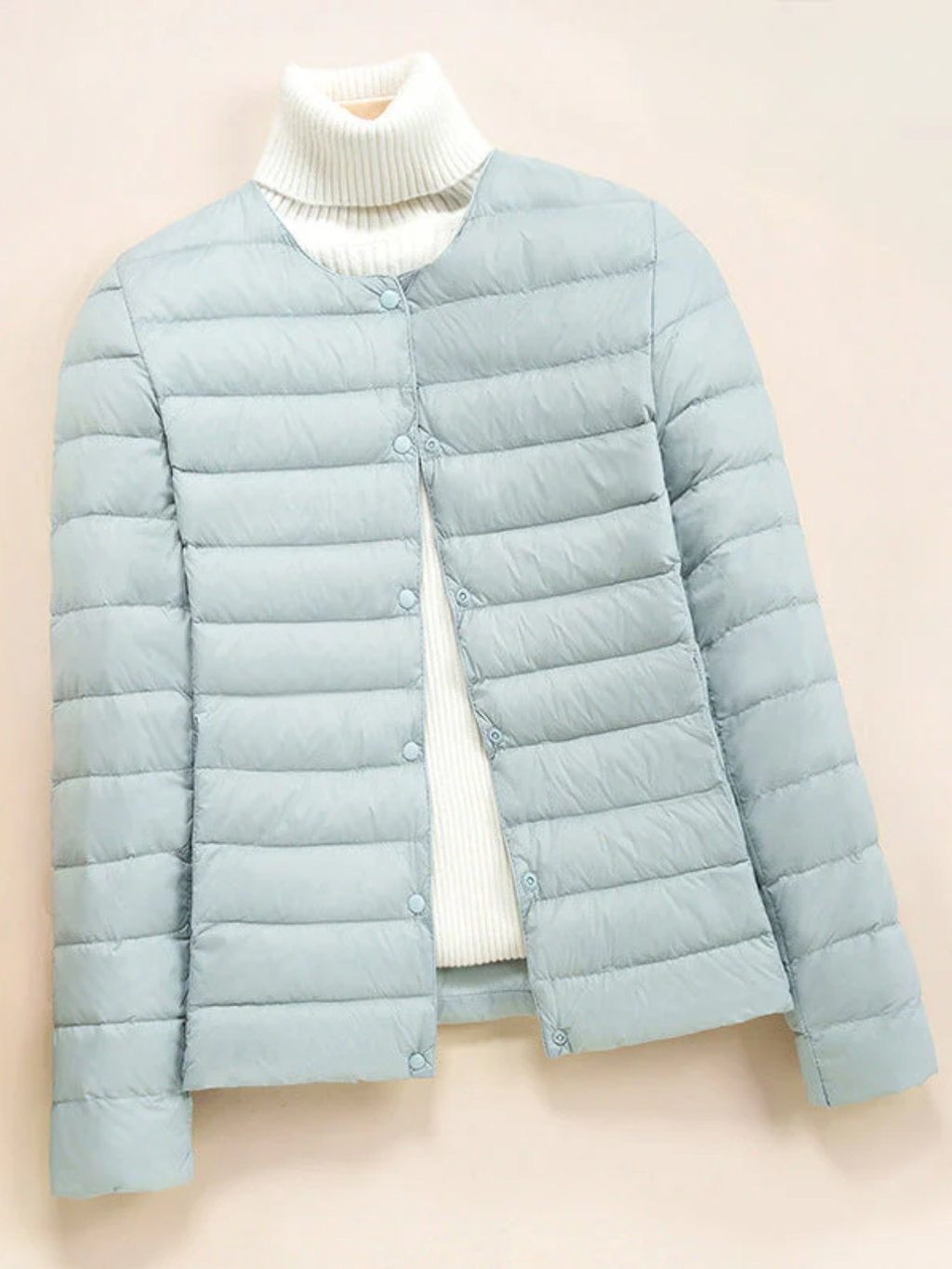 Lightweight Down Jacket for Women – Slim Quilted White Duck Down Coat for Layering and Everyday Wear
