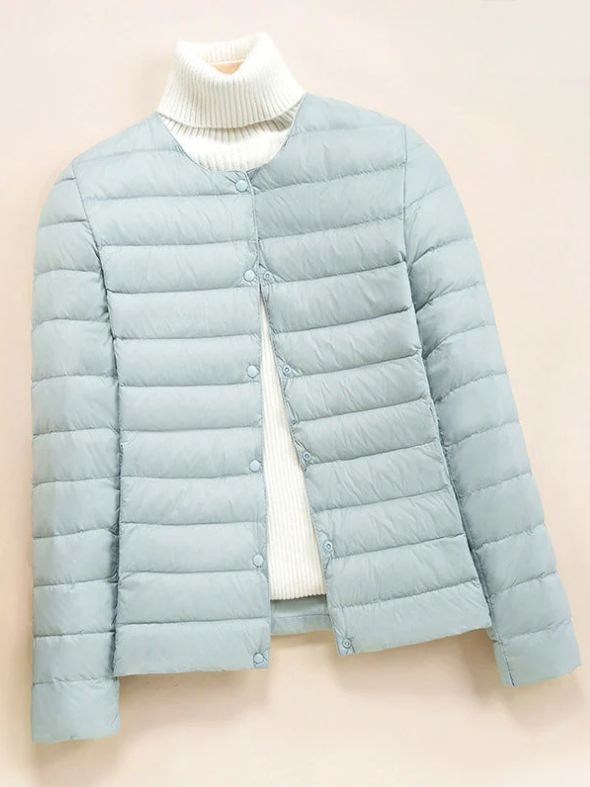 Lightweight Down Jacket for Women – Slim Quilted White Duck Down Coat for Layering and Everyday Wear