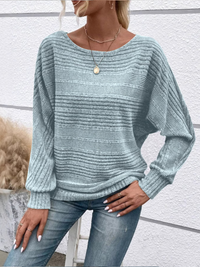 Striped Long Sleeve Top for Women – Round Neck Shirt for Everyday and Smart Casual Wear