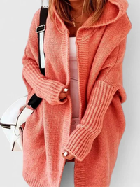 Women’s Hooded Knit Cardigan – Soft Open Front Cosy Everyday Layer