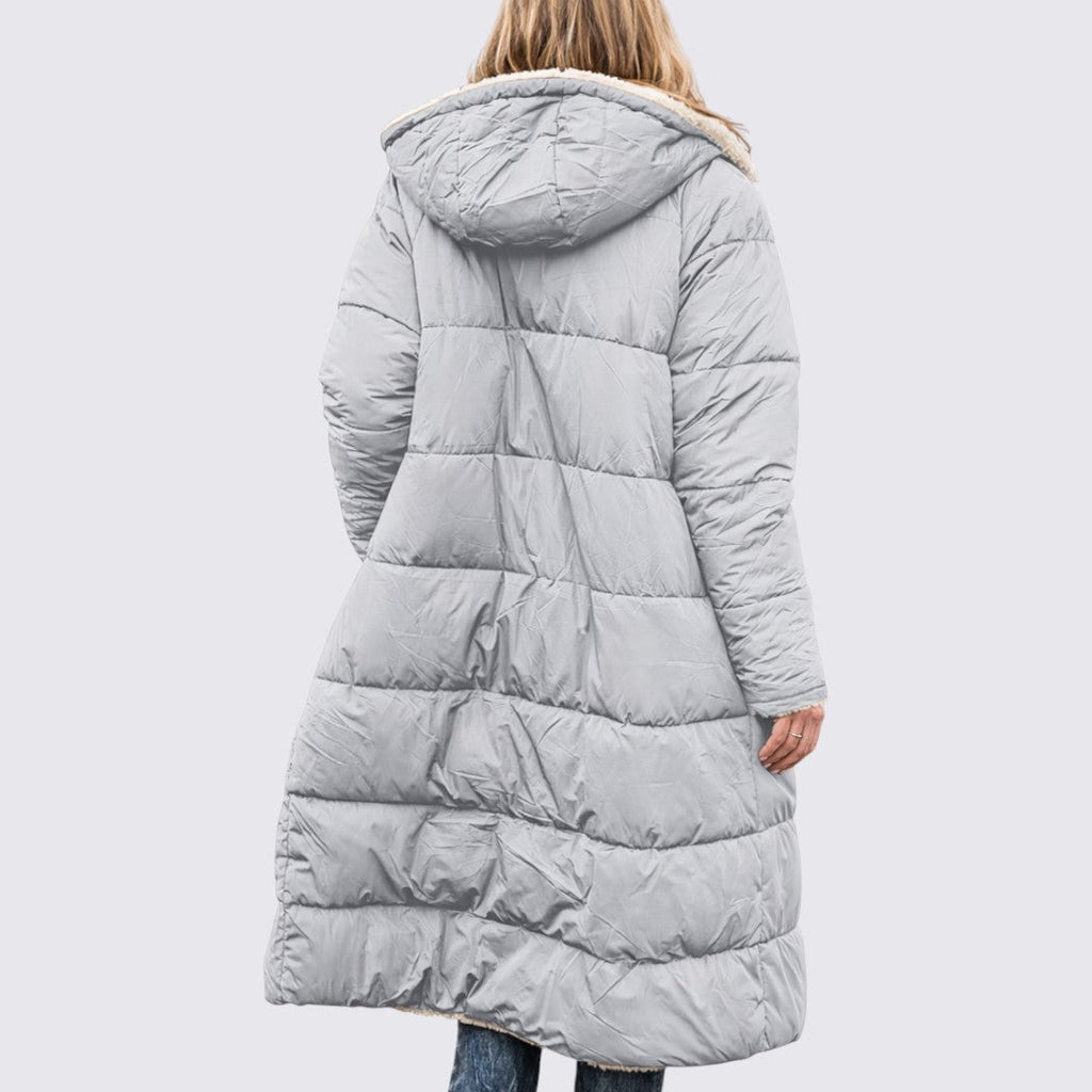 Hooded Puffer Long Coat for Women