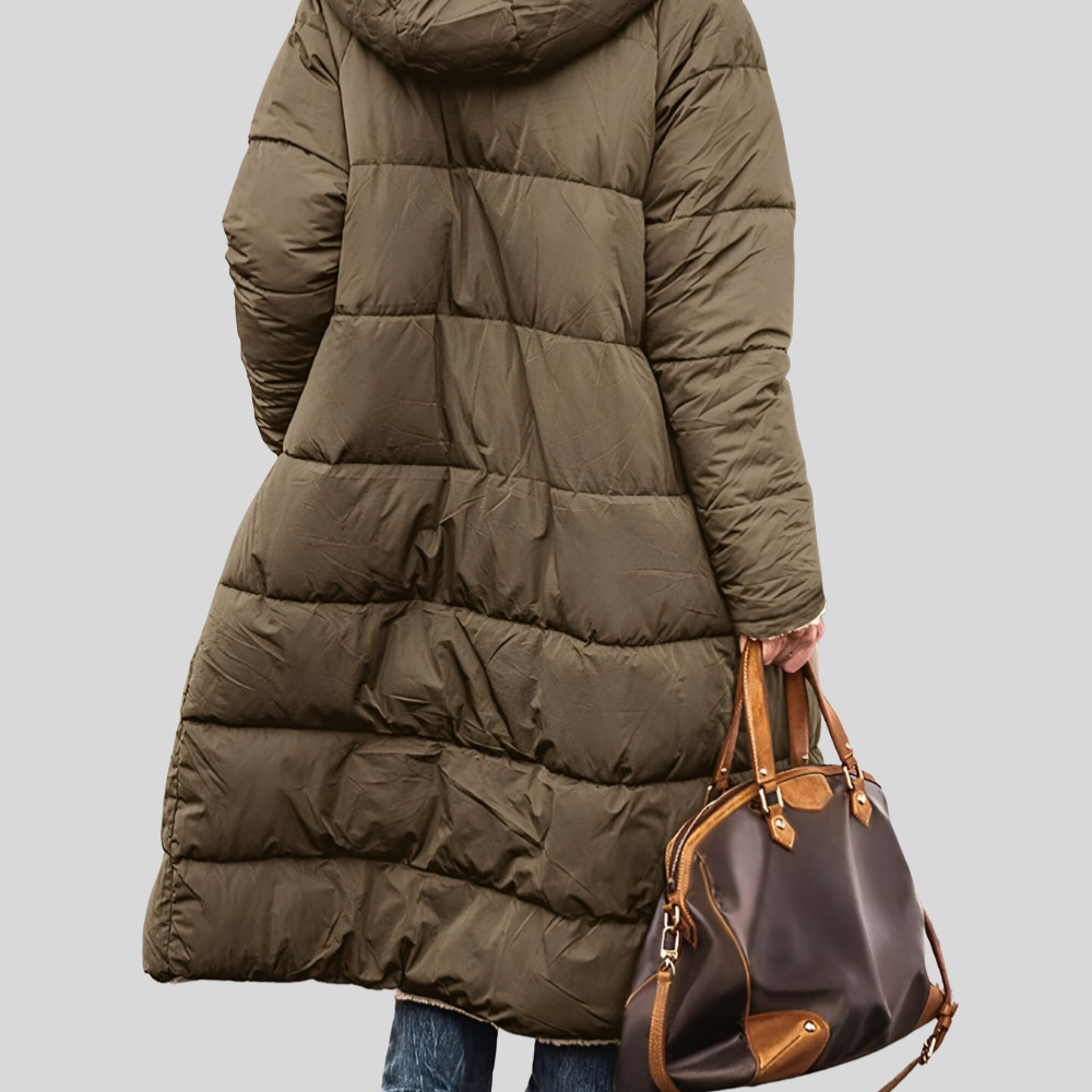 Hooded Puffer Long Coat for Women