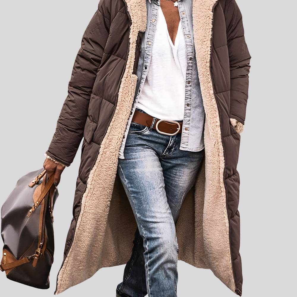Hooded Puffer Long Coat for Women