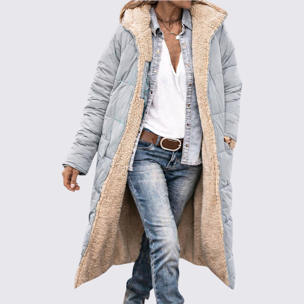 Hooded Puffer Long Coat for Women